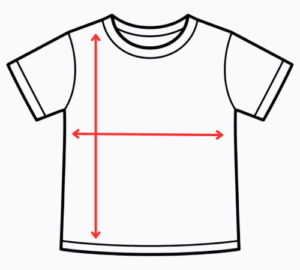 T-paidan pituus ja leveys